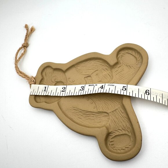 Brown Bag Cookie Art Mold Teddy Bear Hill Design Christmas Stoneware 1984 - Picture 3 of 7
